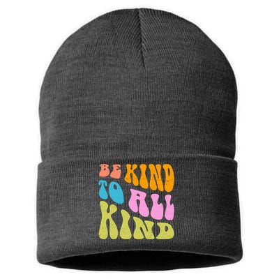 Be Kind To All Kind Quote Retro Sustainable Knit Beanie