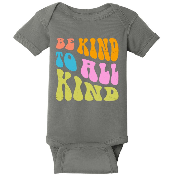 Be Kind To All Kind Quote Retro Baby Bodysuit