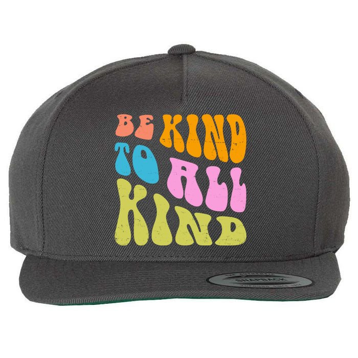 Be Kind To All Kind Quote Retro Wool Snapback Cap