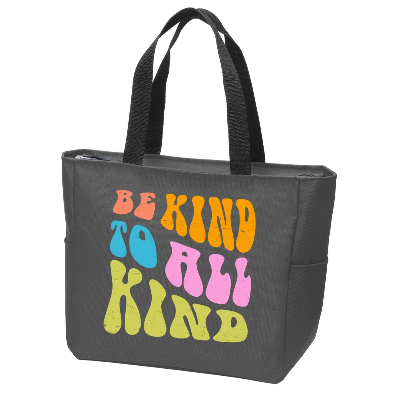 Be Kind To All Kind Quote Retro Zip Tote Bag