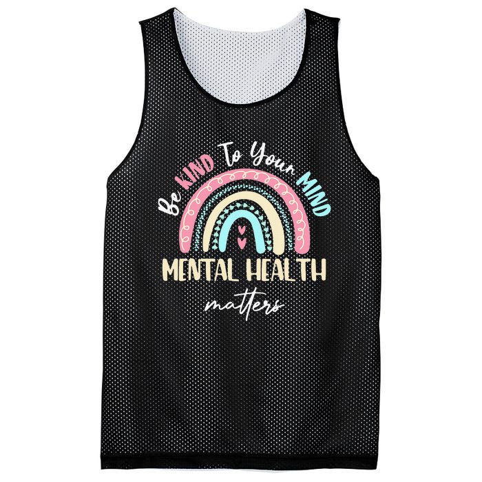 Be Kind To Your Mind Mental Health Matters Awareness Mesh Reversible Basketball Jersey Tank