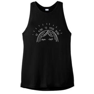 Be Kind To Your Mind Tal Health Awareness Gift Ladies PosiCharge Tri-Blend Wicking Tank