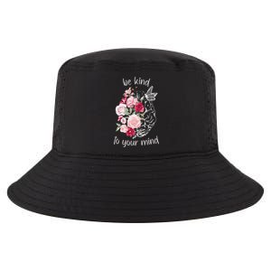 Be Kind To Your Mind Mental Health Matters Brain Wildflowers Cool Comfort Performance Bucket Hat