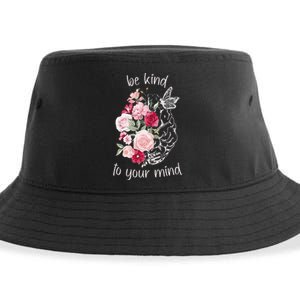 Be Kind To Your Mind Mental Health Matters Brain Wildflowers Sustainable Bucket Hat