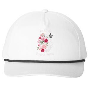 Be Kind To Your Mind Mental Health Matters Brain Wildflowers Snapback Five-Panel Rope Hat