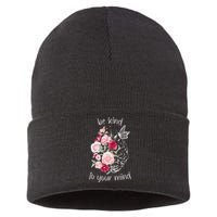 Be Kind To Your Mind Mental Health Matters Brain Wildflowers Sustainable Knit Beanie