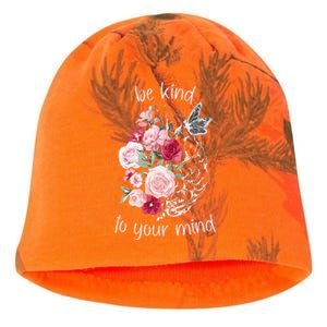 Be Kind To Your Mind Mental Health Matters Brain Wildflowers Kati - Camo Knit Beanie