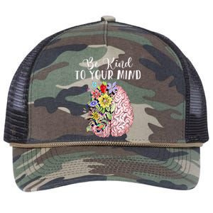 Be Kind To Your Mind Mental Health Awareness Month Retro Rope Trucker Hat Cap