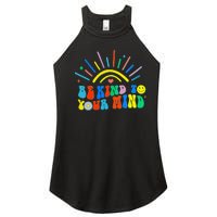 Be Kind To Your Mind Groovy Mental Health Matters Women's Perfect Tri Rocker Tank