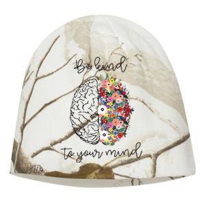 Be Kind To Your Mind Funny Women Mental Health Awareness Kati - Camo Knit Beanie