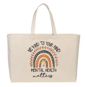 Be Kind To Your Mind Mental Health Matters Autism Awareness Cotton Canvas Jumbo Tote