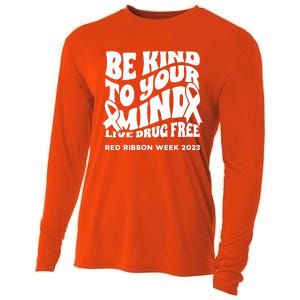 Be Kind To Your Mind Red Ribbon Week Drug Free Cooling Performance Long Sleeve Crew