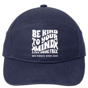 Be Kind To Your Mind Red Ribbon Week Drug Free 7-Panel Snapback Hat