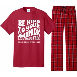 Be Kind To Your Mind Red Ribbon Week Drug Free Pajama Set