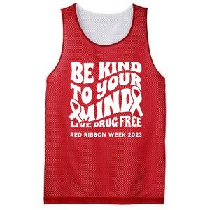 Be Kind To Your Mind Red Ribbon Week Drug Free Mesh Reversible Basketball Jersey Tank