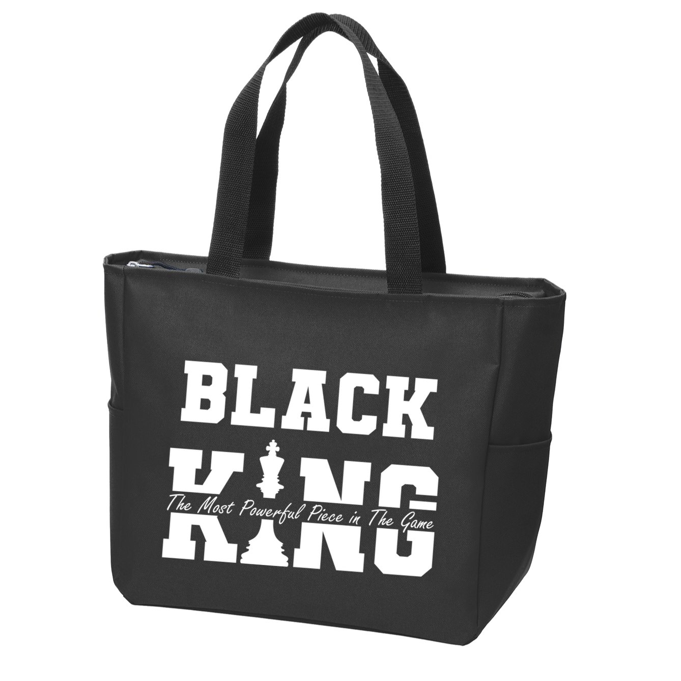 Black King The Most Powerful Piece In The Game Black History Zip Tote Bag
