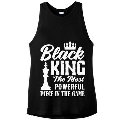 Black King The Most Powerful Piece in The Game Ladies PosiCharge Tri-Blend Wicking Tank