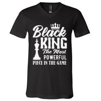 Black King The Most Powerful Piece in The Game V-Neck T-Shirt