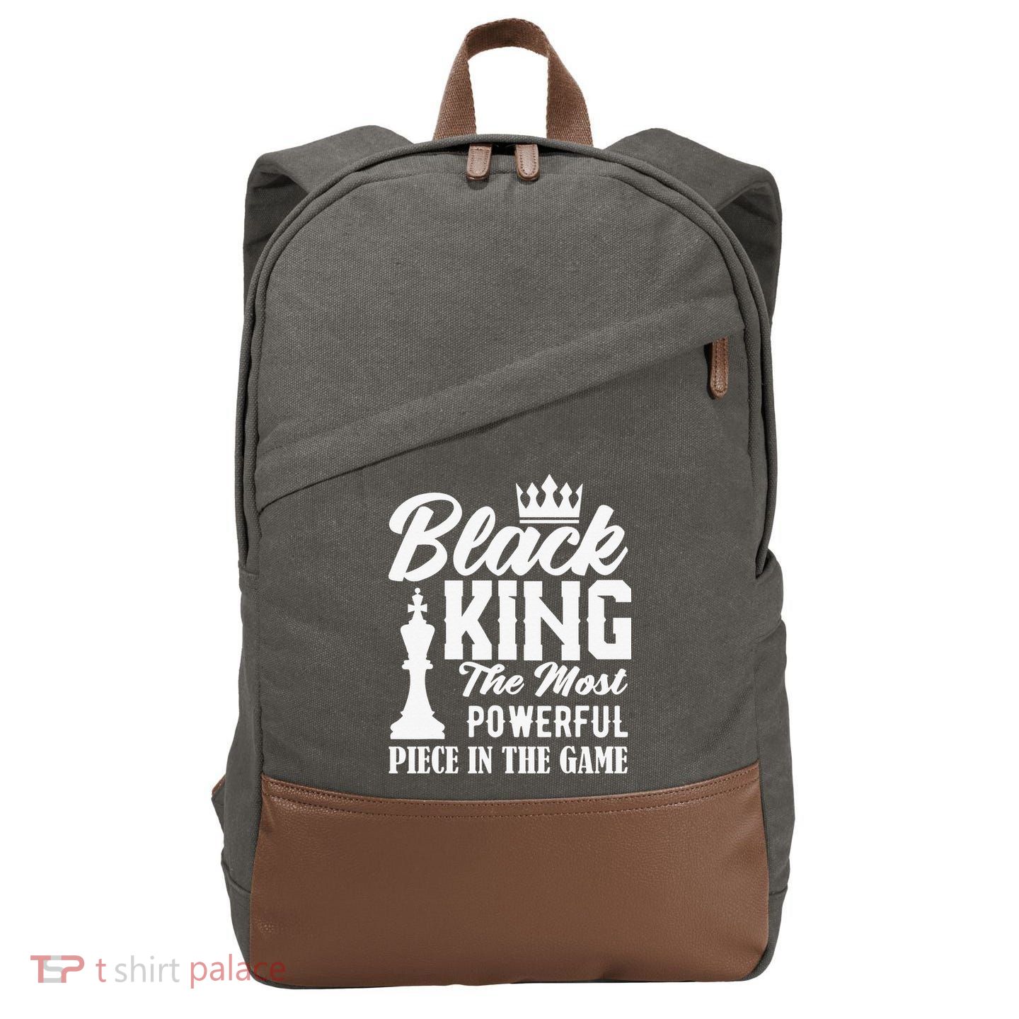 Black King The Most Powerful Piece in The Game Cotton Canvas Backpack