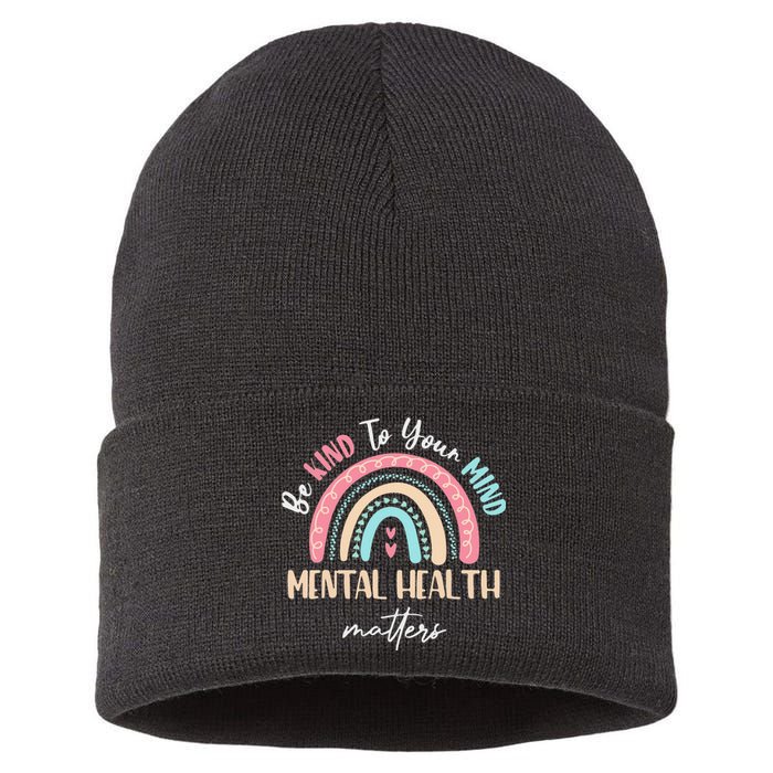 Be Kind To Your Mind Mental Health Matters Awareness Sustainable Knit Beanie