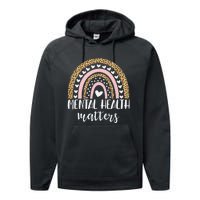 Be Kind To Your Mind Rainbow Mental Health Matters Awareness Performance Fleece Hoodie