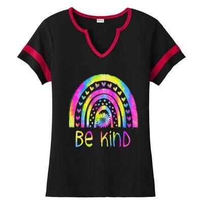 Be Kind Tie Dye Rainbow Choose Kindness Autism Awareness Ladies Halftime Notch Neck Tee