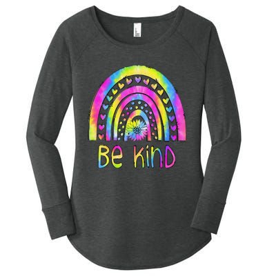 Be Kind Tie Dye Rainbow Choose Kindness Autism Awareness Women's Perfect Tri Tunic Long Sleeve Shirt