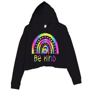 Be Kind Tie Dye Rainbow Choose Kindness Autism Awareness Crop Fleece Hoodie