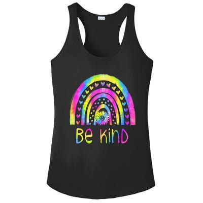 Be Kind Tie Dye Rainbow Choose Kindness Autism Awareness Ladies PosiCharge Competitor Racerback Tank