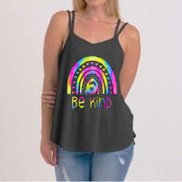 Be Kind Tie Dye Rainbow Choose Kindness Autism Awareness Women's Strappy Tank