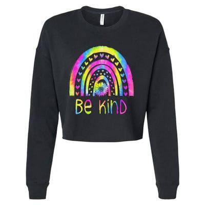 Be Kind Tie Dye Rainbow Choose Kindness Autism Awareness Cropped Pullover Crew