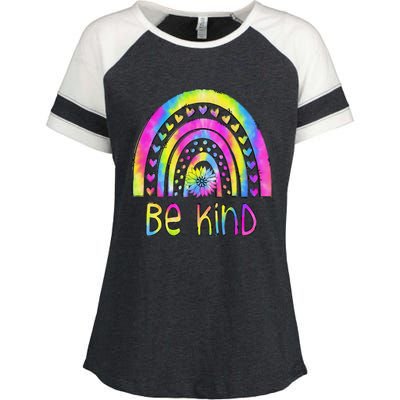 Be Kind Tie Dye Rainbow Choose Kindness Autism Awareness Enza Ladies Jersey Colorblock Tee