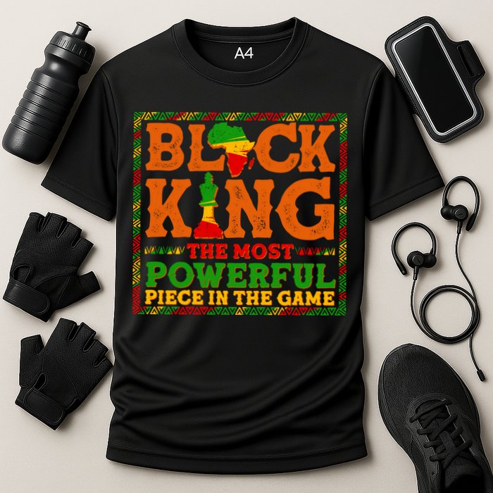 Black King The Most Powerful Piece In The Game Celebrate Black History Cooling Performance Crew T-Shirt