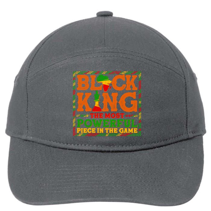 Black King The Most Powerful Piece In The Game Celebrate Black History 7-Panel Snapback Hat