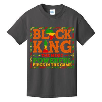 Black King The Most Powerful Piece In The Game Celebrate Black History Kids T-Shirt