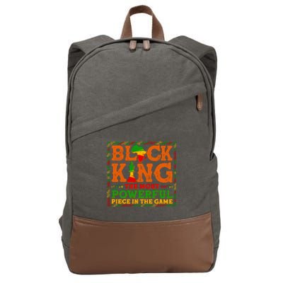 Black King The Most Powerful Piece In The Game Celebrate Black History Cotton Canvas Backpack