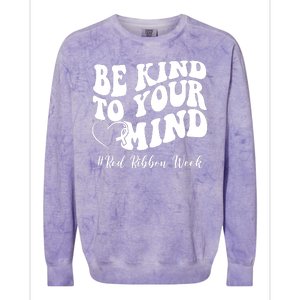 Be Kind To Your Mind Red Ribbon Week Groovy Colorblast Crewneck Sweatshirt