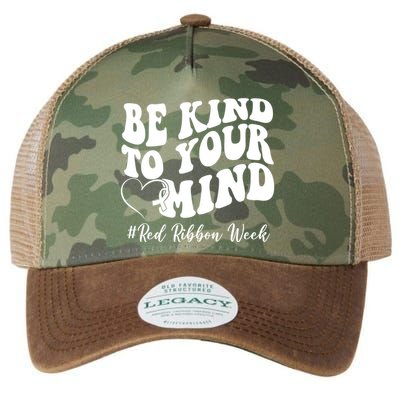 Be Kind To Your Mind Red Ribbon Week Groovy Legacy Tie Dye Trucker Hat