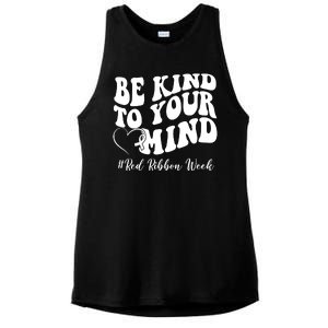 Be Kind To Your Mind Red Ribbon Week Groovy Ladies PosiCharge Tri-Blend Wicking Tank