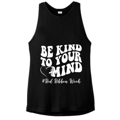 Be Kind To Your Mind Red Ribbon Week Groovy Ladies PosiCharge Tri-Blend Wicking Tank