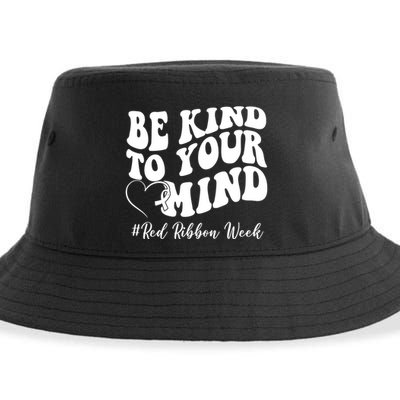 Be Kind To Your Mind Red Ribbon Week Groovy Sustainable Bucket Hat