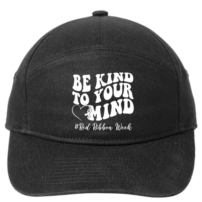 Be Kind To Your Mind Red Ribbon Week Groovy 7-Panel Snapback Hat