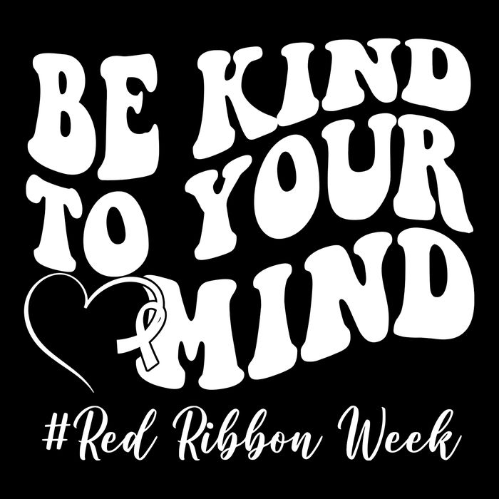Be Kind To Your Mind Red Ribbon Week Groovy 7-Panel Snapback Hat