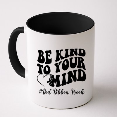 Be Kind To Your Mind Red Ribbon Week Groovy Mug