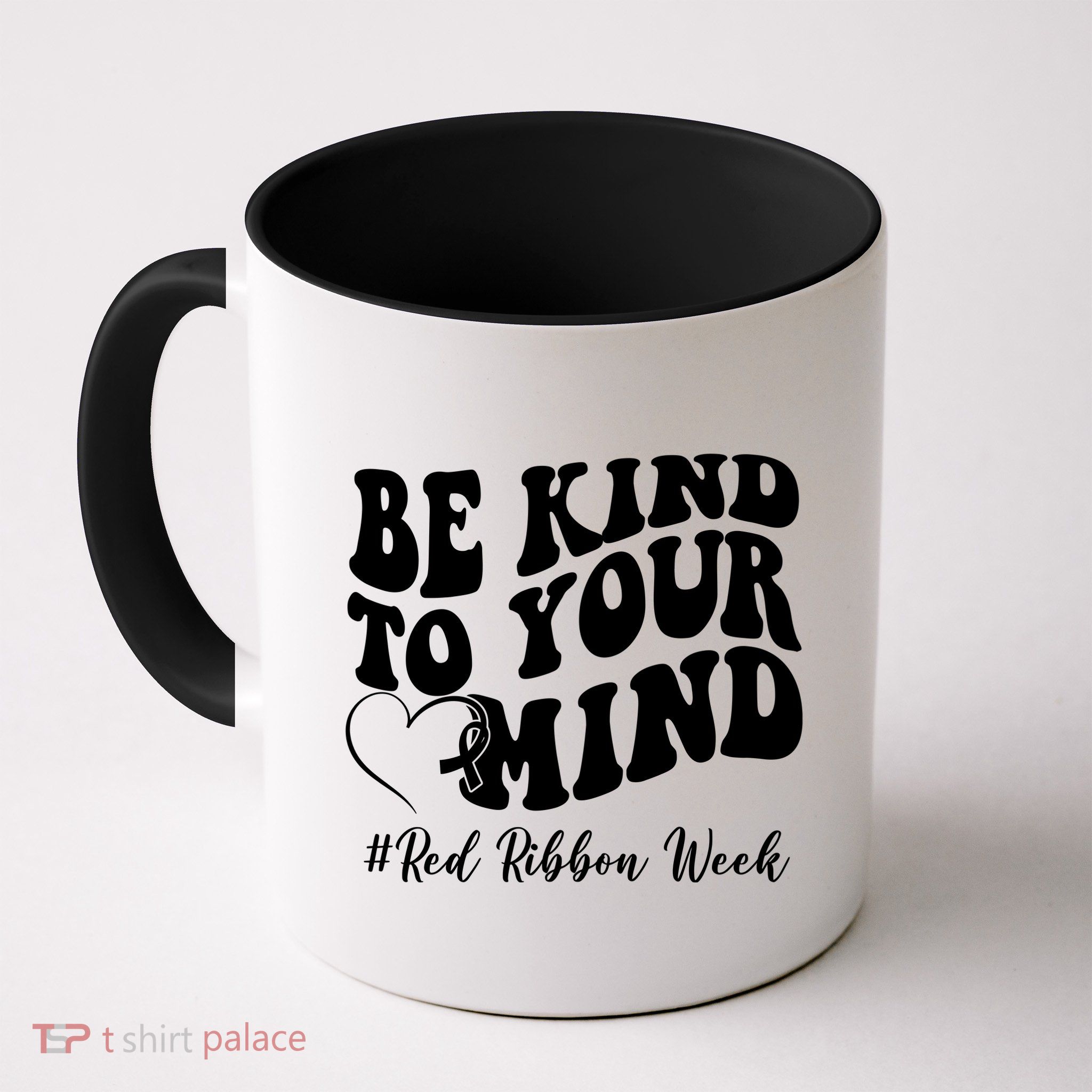Be Kind To Your Mind Red Ribbon Week Groovy Mug