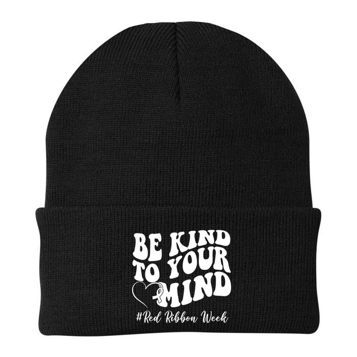 Be Kind To Your Mind Red Ribbon Week Groovy Beanie