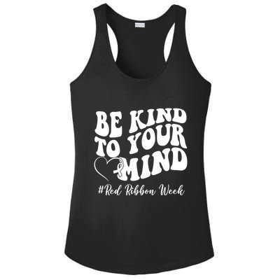 Be Kind To Your Mind Red Ribbon Week Groovy Ladies PosiCharge Competitor Racerback Tank