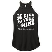 Be Kind To Your Mind Red Ribbon Week Groovy Women's Perfect Tri Rocker Tank