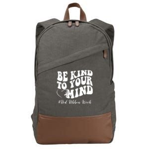 Be Kind To Your Mind Red Ribbon Week Groovy Cotton Canvas Backpack