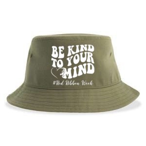 Be Kind To Your Mind Red Ribbon Week Groovy Sustainable Bucket Hat